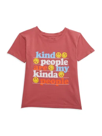 Prince Peter Collection Kids' Girl's Print T-shirt In Berry Red