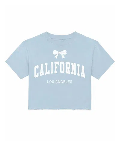 Prince Peter Collection Girls' California Bow Crop Top - Big Kid In Blue