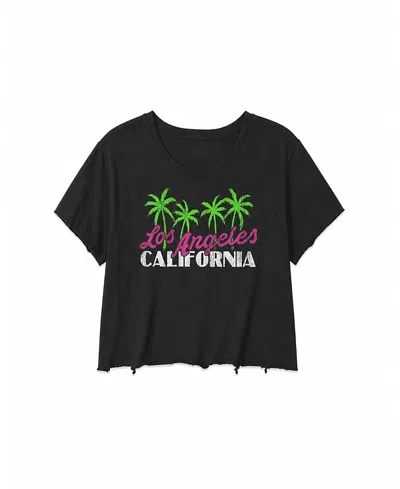 Prince Peter Collection Girls' California Palm Tree Crop Top - Big Kid In Black