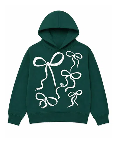 Prince Peter Collection Girls' Fall Bows Hoodie - Big Kid In Green