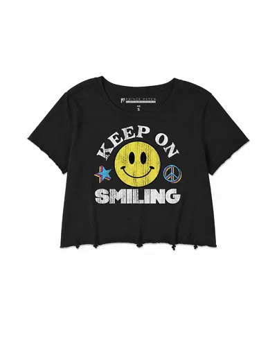 Prince Peter Collection Girls' Keep On Smiling Crop Top - Big Kid In Black