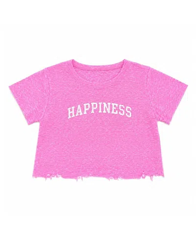 Prince Peter Collection Girls' Long Live Rock N Roll Crop Top - Big Kid In Pink
