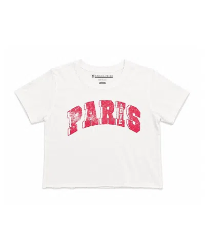 Prince Peter Collection Girls' Paris Love Crop Top - Big Kid In White