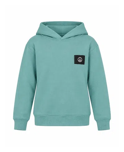 Prince Peter Collection Girls' Peace Patch Hoodie - Big Kid In Blue