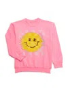 Prince Peter Collection Happy Face Sweatshirt In Bright Pink