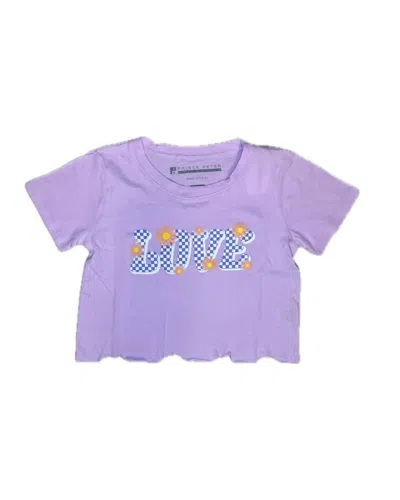 Prince Peter Collection Kids' Love Flowers Crop Top In Lilac In Purple