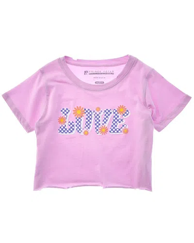 Prince Peter Collection Kids' Prince Peter Love Crop T-shirt In Pink