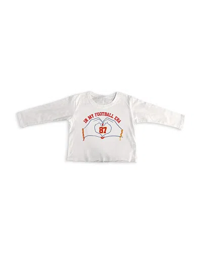 Prince Peter Girls' Football Era Long Sleeved Cropped Graphic Tee - Big Kid In White