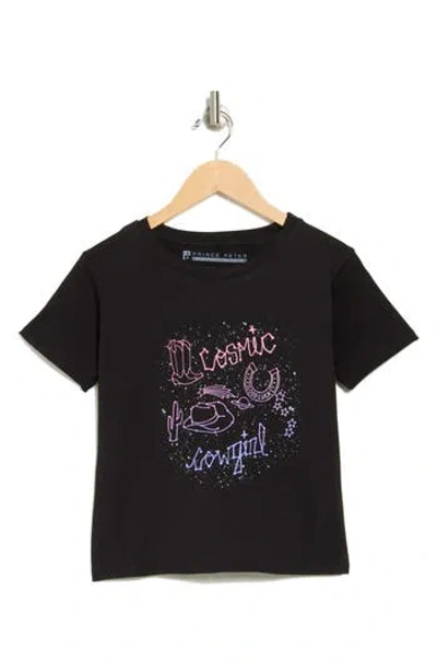 Prince Peter Kids' Cosmic Cowgirl Graphic T-shirt In Black