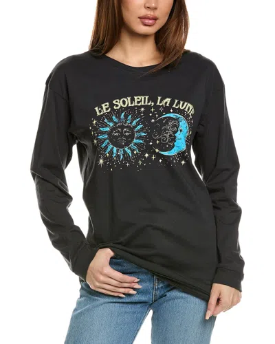 Prince Peter Le Soleil La Lune Boyfriend T-shirt In Black