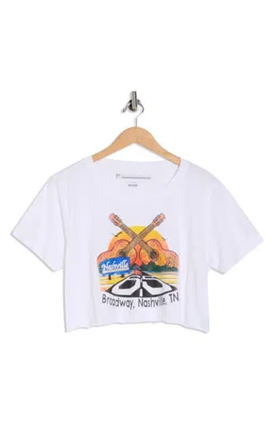 Prince Peter Nashville Broadway Crop Graphic T-shirt In White