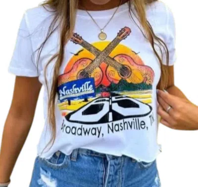 Prince Peter Nashville Broadway Cropped Tee In White In Multi