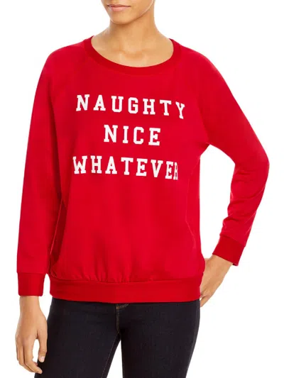 Prince Peter Naughty Nice Womens Graphic Cozy Sweatshirt In Red