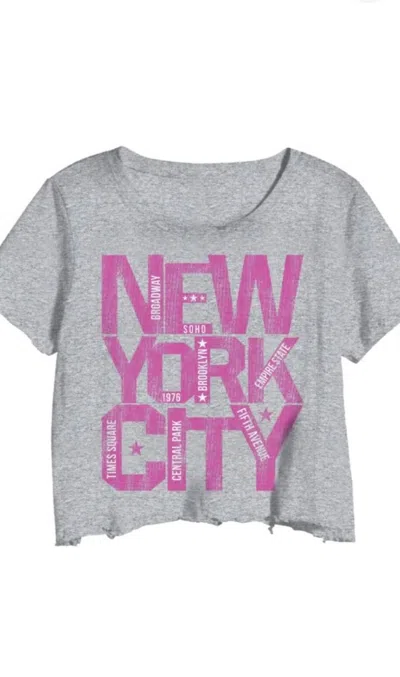 Prince Peter Nyc Landmark Cropped Tee In Heather Grey