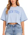 Prince Peter Oversized Crop Top In Blue