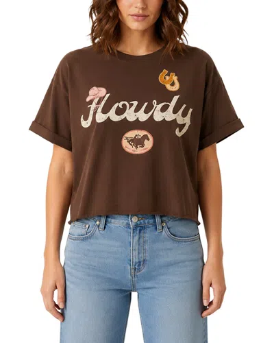 Prince Peter Oversized Crop Top In Brown