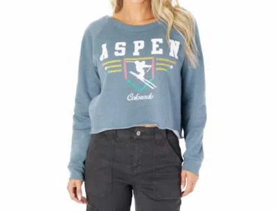 Prince Peter Retro Crop Sweatshirt In Blue In Gray