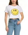 PRINCE PETER SMILEY FACE CROP TEE IN WHITE