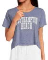 Prince Peter Westhampton Beach Crop Tee In Grey In Gray