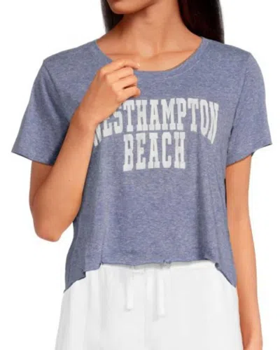 Prince Peter Westhampton Beach Crop Tee In Grey In Purple