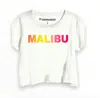Prince Peter Women's Malibu Gradient Crop Tee In White In White