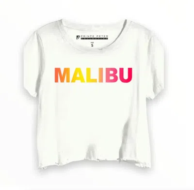 Prince Peter Women's Malibu Gradient Crop Tee In White