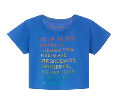 Prince Peter Women's New York Beaches Cropped Tee In Blue