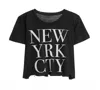 Prince Peter Women's Nyc Block Crop Tee In Black In Black