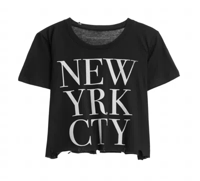 Prince Peter Women's Nyc Block Crop Tee In Black