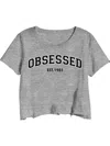 Prince Peter Women's Obsessed Crop Tee In Grey In Grey