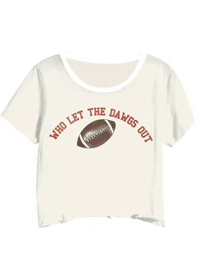 Prince Peter Women's Who Let The Dawgs Out Tee In White