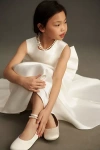 Princess Daliana Pearl Flower Girl Flats In White