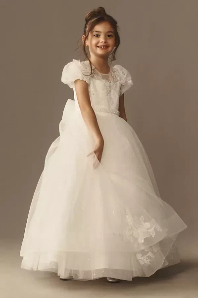 Princess Daliana Penelope Tulle Snowflake Sequin Flower Girl Dress