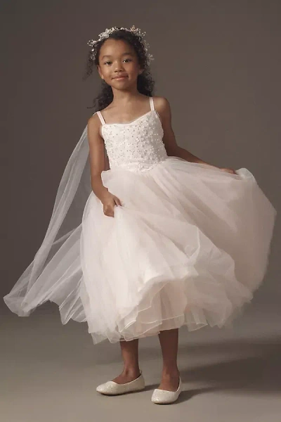 Princess Daliana Sequin Floral Flower Girl Dress In Pink