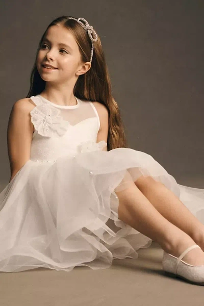 Princess Daliana Tulle High-low 3d Flower Girl Dress In White