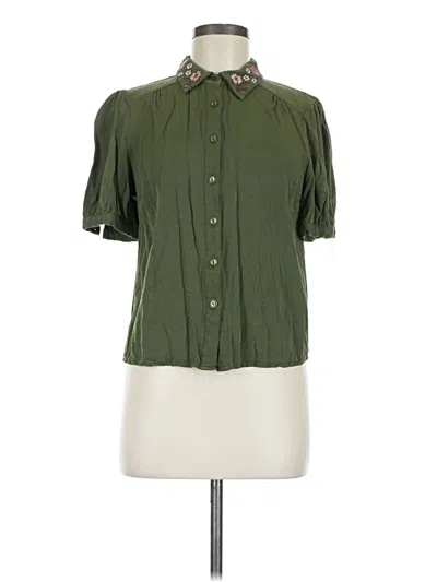 Pre-owned Princess Highway Short Sleeve Blouse In Green