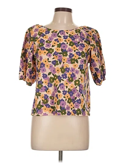 Pre-owned Princess Highway Short Sleeve Blouse In Purple