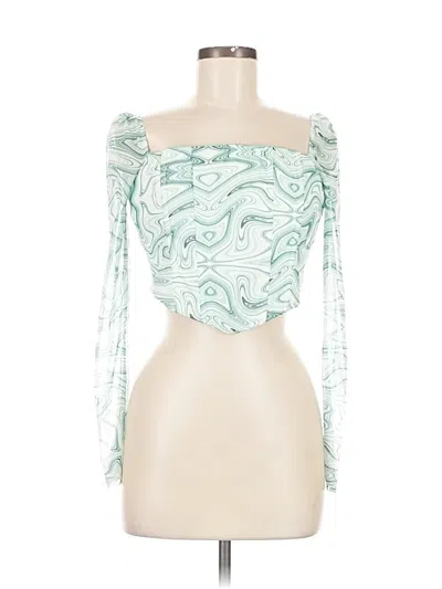 Pre-owned Princess Polly 3/4 Sleeve Blouse In Green