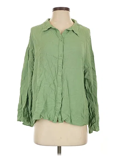 Pre-owned Princess Polly 3/4 Sleeve Blouse In Green