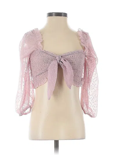 Pre-owned Princess Polly 3/4 Sleeve Blouse In Pink