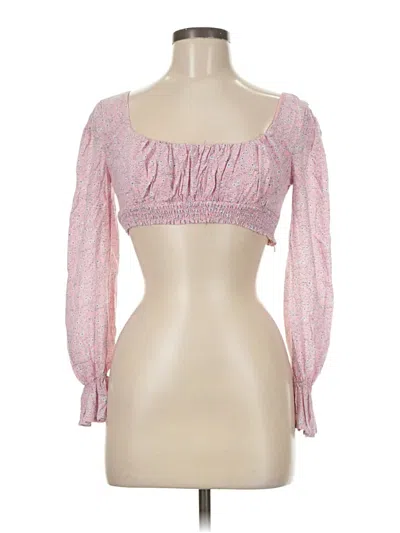Pre-owned Princess Polly 3/4 Sleeve Blouse In Pink