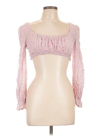 Pre-owned Princess Polly 3/4 Sleeve Blouse In Pink