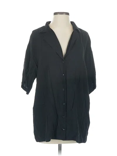 Pre-owned Princess Polly 3/4 Sleeve Button Down Shirt In Black