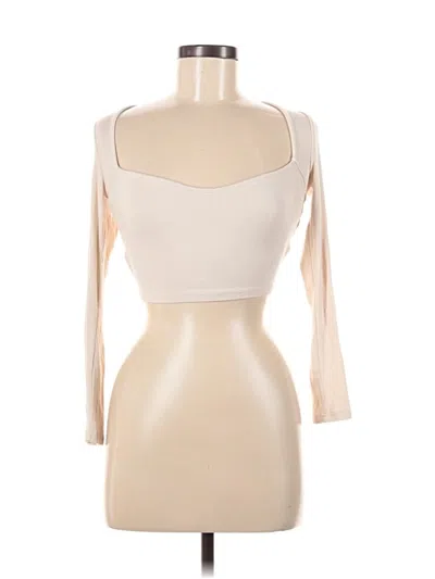 Pre-owned Princess Polly 3/4 Sleeve Top Ivory Sweetheart Neckline Tops In White