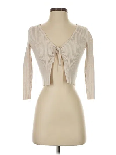 Pre-owned Princess Polly 3/4 Sleeve Top Tan Sweetheart Neckline Tops
