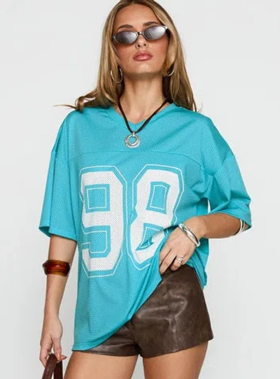 Princess Polly 98 Sports Graphic Top In Blue
