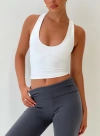 Princess Polly Active Fast Track Longline Active Tank Top In White