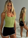 Princess Polly Active Layup Active Longline Cross Back Top In Green