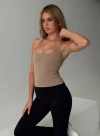 Princess Polly Active Layup Active Longline Cross Back Top In Taupe