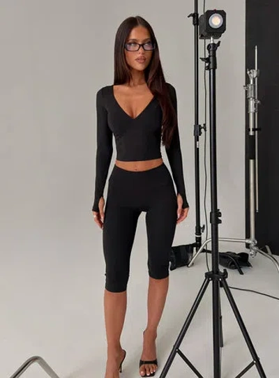 Princess Polly Active Power Hour Active Capri Leggings In Black